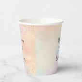 ミニマリストパステルレインボー金ゴールド誕生日 紙コップ (左)