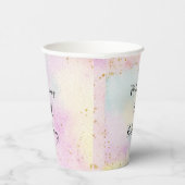 ミニマリストパステルレインボー金ゴールド誕生日 紙コップ (右)