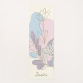 ミニマリストパステル抽象芸術フローラアパーソナライズされたート ヨガマット (正面)