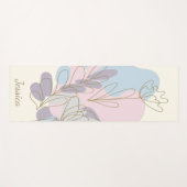 ミニマリストパステル抽象芸術フローラアパーソナライズされたート ヨガマット (正面(横))