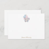 ミニマリストパステル抽象芸術フローラアーパーソナライズされたト ノートカード (正面/裏面)