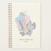 ミニマリストパステル抽象芸術フローラアーパーソナライズされたト プランナー手帳 (正面)