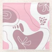 ミニマリストパターンガラスコースター ガラスコースター (正面)