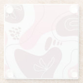 ミニマリストパターンガラスコースター ガラスコースター (裏面)