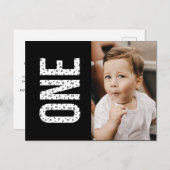 ミニマリストパターンフォトファースト招待状はがき インビテーションポストカード (正面/裏面)