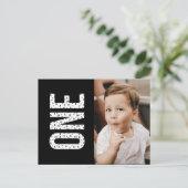 ミニマリストパターンフォトファースト招待状はがき インビテーションポストカード (スタンド正面)