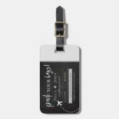 ミニマリストパックあなたバッグ結婚式の日付を保存 ラゲッジタグ (正面縦)