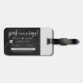 ミニマリストパックあなたバッグ結婚式の日付を保存 ラゲッジタグ (裏面横)