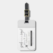 ミニマリストパックあなたバッグ結婚式の日付を保存 ラゲッジタグ (正面縦)