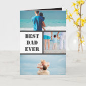 ミニマリストパパ3フォトコラージュの父親が個人設定 カード (黄色い花)