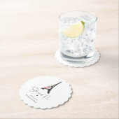 ミニマリストパリのエッフェル塔のウェディング ウェルカム ペーパーコースター (インサイチュ)