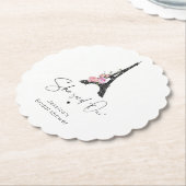 ミニマリストパリエッフェルタワーブライダルへようこそ ペーパーコースター (アングル)