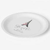 ミニマリストパリエッフェルタワーブライダルへようこそ ペーパープレート (アングル)