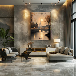 ミニマリストパリスカイラインウォールアート – ソフトトーン ポスター