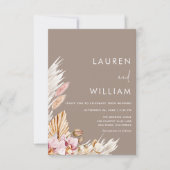 ミニマリストパンパスグラスボホ結婚式招待状 招待状 (正面)