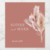 ミニマリストパンパスグラスボ素朴ホ ワインラベル (シングルラベル)