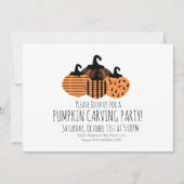 ミニマリストパンプキンカービングジオメトリックパンプキンインバート 招待状 (正面)