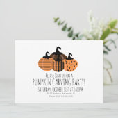 ミニマリストパンプキンカービングジオメトリックパンプキンインバート 招待状 (スタンド正面)