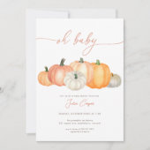 ミニマリストパンプキンベビーシャワー招待状 招待状 (正面)