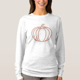 ミニマリストパンプキンラインアート • ネオンフォールグロウシャツ Tシャツ