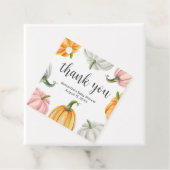 ミニマリストパンプキン秋ベビーシャワースクエア フェイバータグ (インサイチュ)