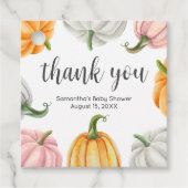 ミニマリストパンプキン秋ベビーシャワースクエア フェイバータグ (正面)