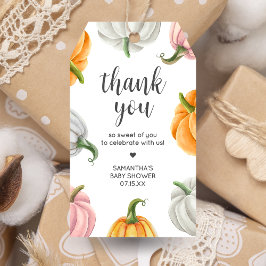 ミニマリストパンプキン秋ベビーシャワーメッセージカード ギフトタグ