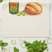 ミニマリストパン&オリーブ油 キッチンタオル (折り畳み)