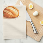 ミニマリストパン&オリーブ油 キッチンタオル (四つ折り)