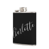ミニマリストパーソナライズされたスクリプト名ブラック フラスク (左)