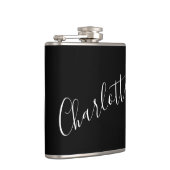 ミニマリストパーソナライズされたスクリプト名ブラック フラスク (右)