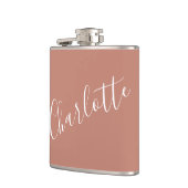 ミニマリストパーソナライズされたスクリプト名Terracotta フラスク (左)