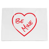 ミニマリストパーソナライズされたベミンレッド&ホワイト ラージペーパーバッグ (正面)