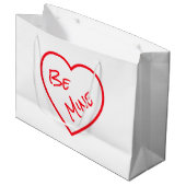 ミニマリストパーソナライズされたベミンレッド&ホワイト ラージペーパーバッグ (正面アングル)