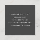 ミニマリストパーソナルスタイリストの筆記体文字 スクエア名刺 (裏面)