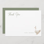 ミニマリストパーティーゴース バースデー フラット サンキューカード (正面/裏面)