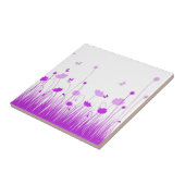 ミニマリストパープルとホワイトポピー草原フローラ タイル (側面)