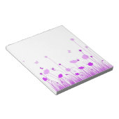 ミニマリストパープルとホワイトポピー草原フローラ ノートパッド (アングル)