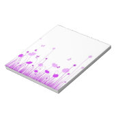 ミニマリストパープルとホワイトポピー草原フローラ ノートパッド (回転)