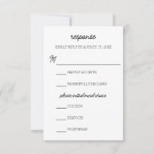 ミニマリストパープルアスターウェディングRSVPカード 出欠カード (正面)