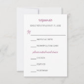 ミニマリストパープルアスターウェディングRSVPカード 出欠カード (正面)