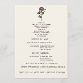 ミニマリストパープルアスター結婚式 プログラム