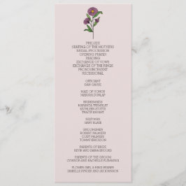 ミニマリストパープルアスター結婚式 プログラム