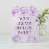 ミニマリストパープルウォーター色イントロバート誕生日 カード (スタンド正面)