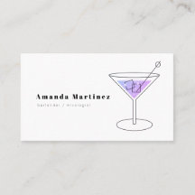ミニマリストパープルカクテルバーテンダー混合学者