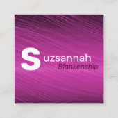 ミニマリストパープルストリーク大文字QRコード スクエア名刺 (正面)