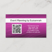 ミニマリストパープルストリーク大文字QRコード 名刺 (裏面)