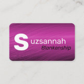 ミニマリストパープルストリーク大文字QRコード 名刺 (正面)