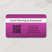 ミニマリストパープルストリーク大文字QRコード 名刺 (裏面)