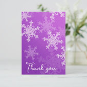 ミニマリストパープルスノーフレーク赤ちゃんシャワーありがとう サンキューカード (スタンド正面)